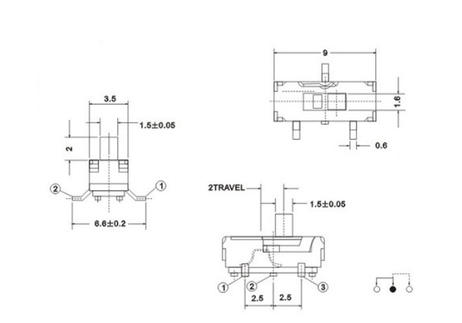 YX-MSS-12D17撥動開關圖紙 YX-MSS-12D17撥動開關圖紙