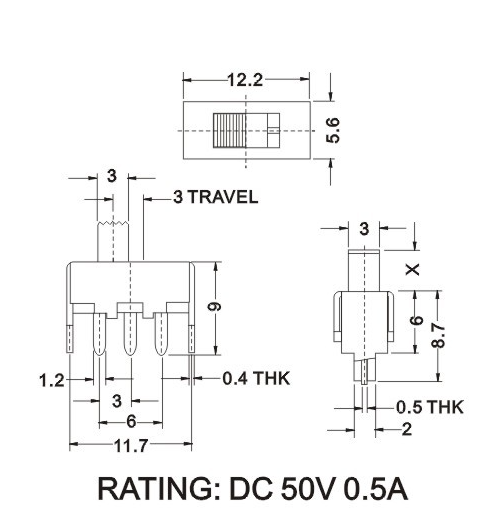 撥動開關ss12f44圖紙 撥動開關ss12f44圖紙